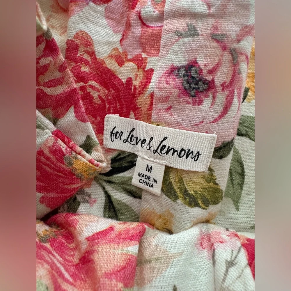 For Love And Lemons Peony Pleated Shorts Medium high waisted‎ floral NWOT